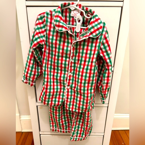 Cecil and Lou kid’s gingham Christmas PJs size 5 holiday jammies - Picture 1 of 9